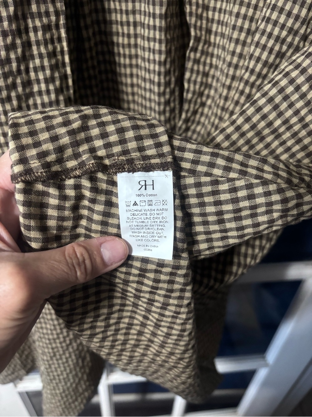 RIHOAS Brown Gingham Midi Shirt Dress Sz XL - Picture 6 of 6